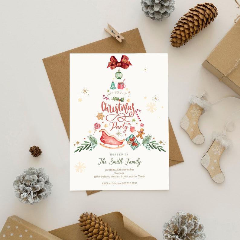 Printable Christmas Party Invitation Jingle and Mingle - Etsy