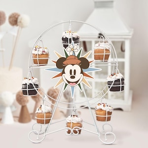 Printable Minnie&#39;s Fun Wheel Label, Minnie Birthday, Disneyland Party Decoration, Digital file