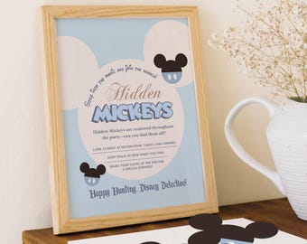 Printable Hidden Mickeys Hunt, Mickey Birthday Game, Disneyland Baby Shower Game, Kids Activities, Digital File