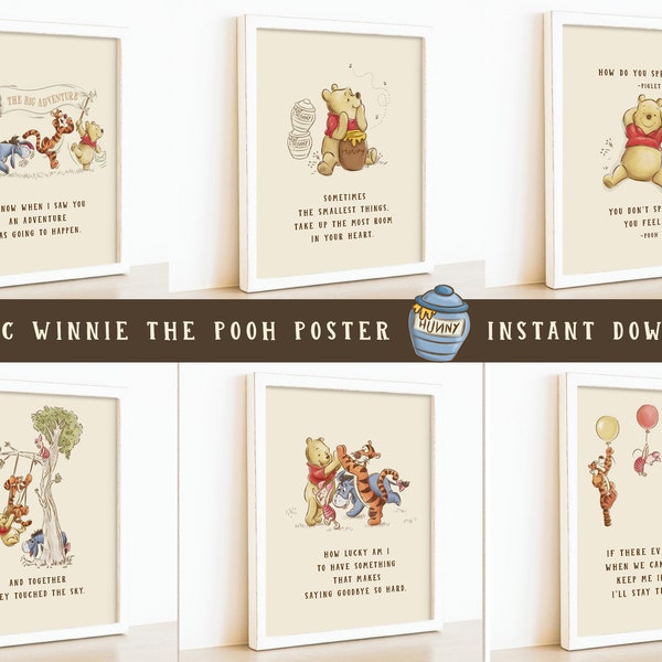 Printable Winnie the Pooh Poster, Hundred Acre Wood Party Decoration, Winnie the Pooh Quotes, Digital file