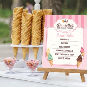 Printable Customize Ice Cream Menu • 10 x 12 • Digital file