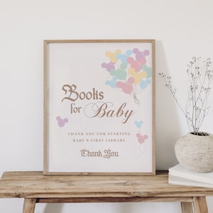 Happiest Baby Shower On Earth Book for Baby Sign, Disneyland Baby Shower, Digital, Printable