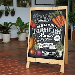 Farmers Market Willkommensschild zum Ausdrucken, Perfekt für jede Geburtstagsfeier oder Veranstaltung zum Thema Bauernhof, Digitale Datei