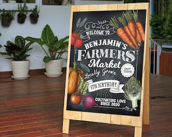 Printable Farmers Market Welcome Sign, Perfect for any farm theme birthday party or event, Digital file