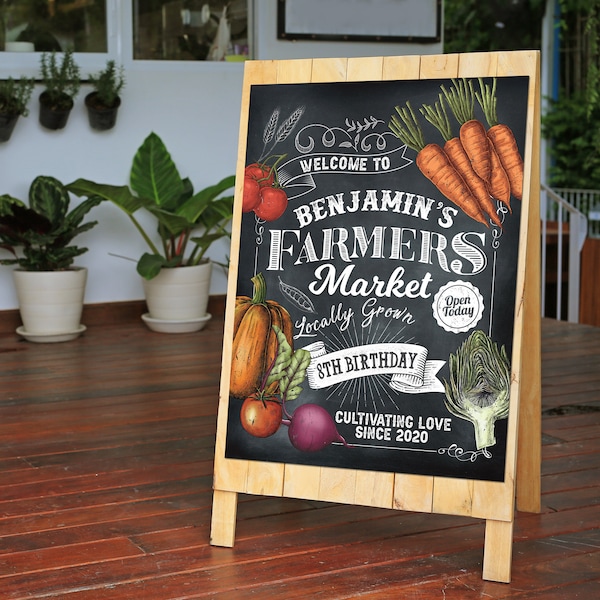 Printable Farmers Market Welcome Sign, Perfect for any farm theme birthday party or event, Digital file