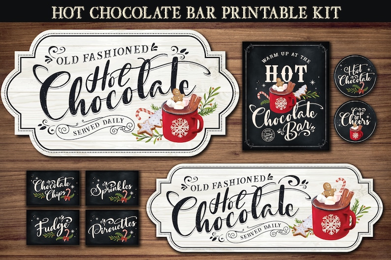 PRINTABLE Hot Chocolate Bar Kit Hot Cocoa Bar Hot Chocolate - Etsy