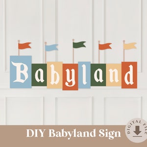 Printable Babyland Party Sign, Disneyland Baby Shower Party Decoration, Digital file