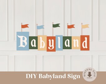 Printable Babyland Party Sign, Disneyland Baby Shower Party Decoration, Digital file