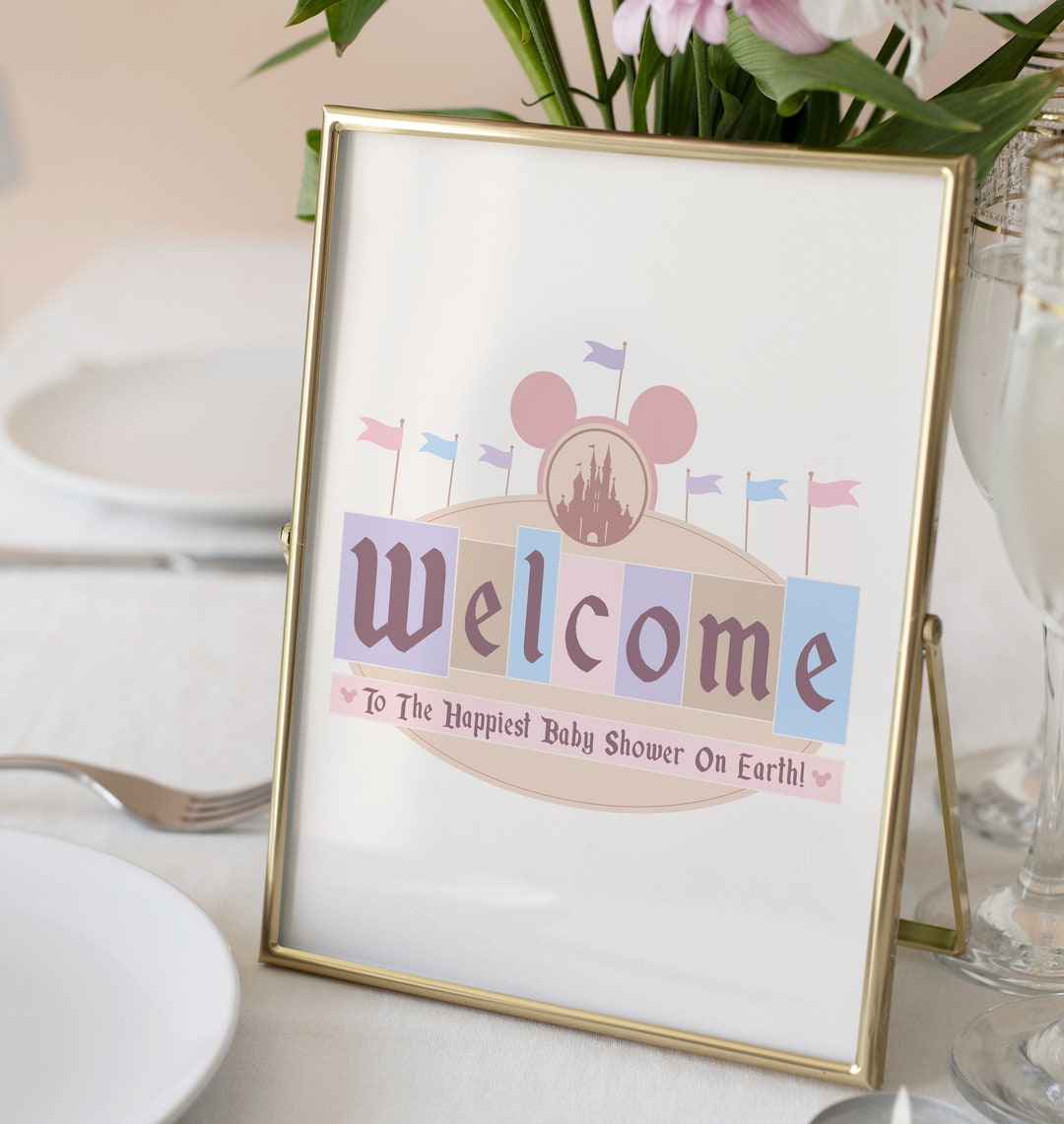 Printable Disneyland Baby Shower Sign, Happiest Baby Shower on Earth ...