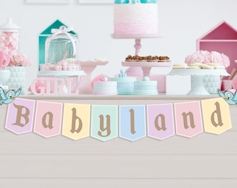 Printable Babyland Party Banner, Disneyland Baby Shower Party Decoration, Digital file