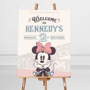 Printable Minnie Welcome Sign, Minnie Birthday Party Welcome Sign, Perfect for any Disney theme birthday party or event, Digital file