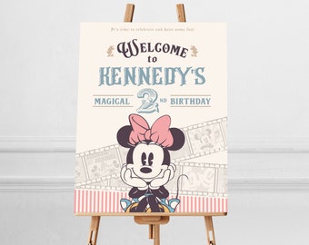 Printable Minnie Welcome Sign, Minnie Birthday Party Welcome Sign, Perfect for any Disney theme birthday party or event, Digital file