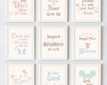 Printable Disneyland Baby Shower Sign, Mickey Baby Shower, Disneyland Party Decoration, Digital file
