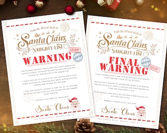Santa Warning Letters | Bad Behaviour Warning | Christmas Letter From Santa | Naughty List Warning