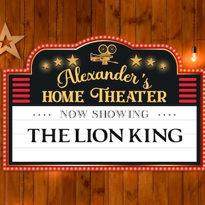 Printable Movie Night Birthday Party Sign, HomeTheater Sign, Perfect for any birthday party or event, Digital file