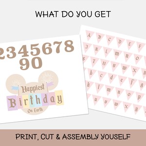 Printable Happiest Birthday on Earth Cake Topper, Disneyland Birthday ...