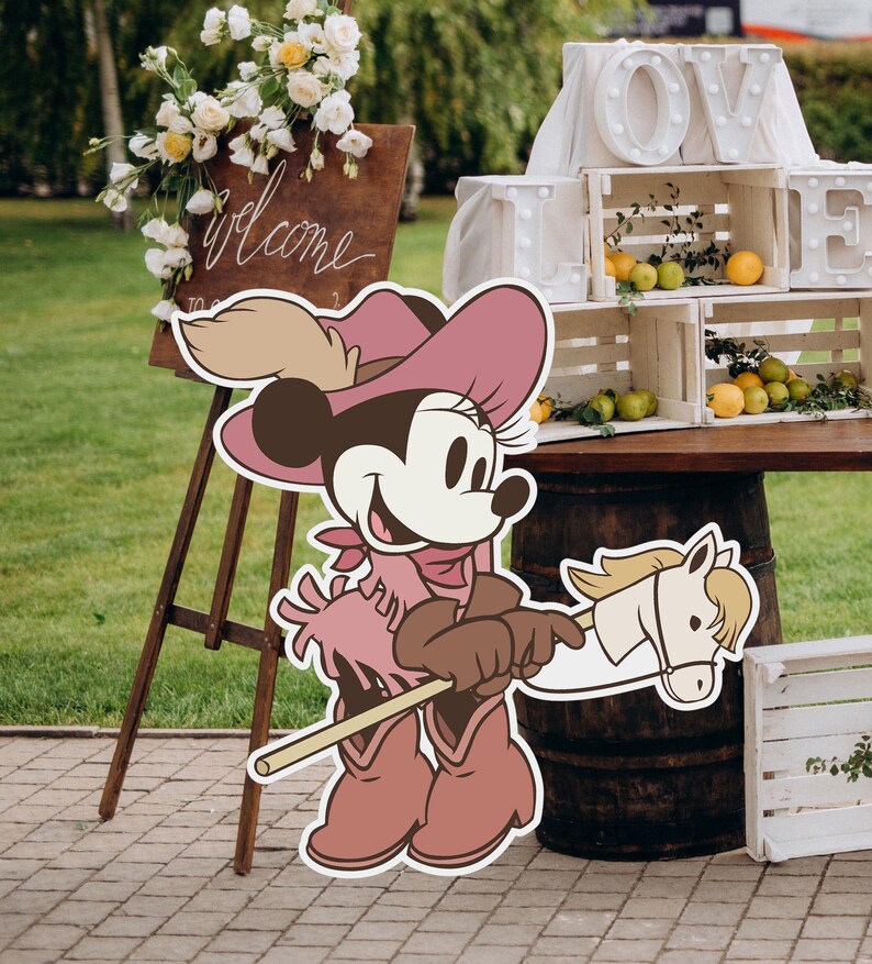 Printable Cowboy Mickey & Cowgirl Minnie Cutout, Rodeo Birthday Party ...