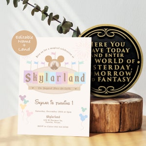 Personalize Disneyland Birthday Invitation, Happiest Birthday On Earth Invitation, Mickey Birthday, Minnie Birthday, Digital, Printable