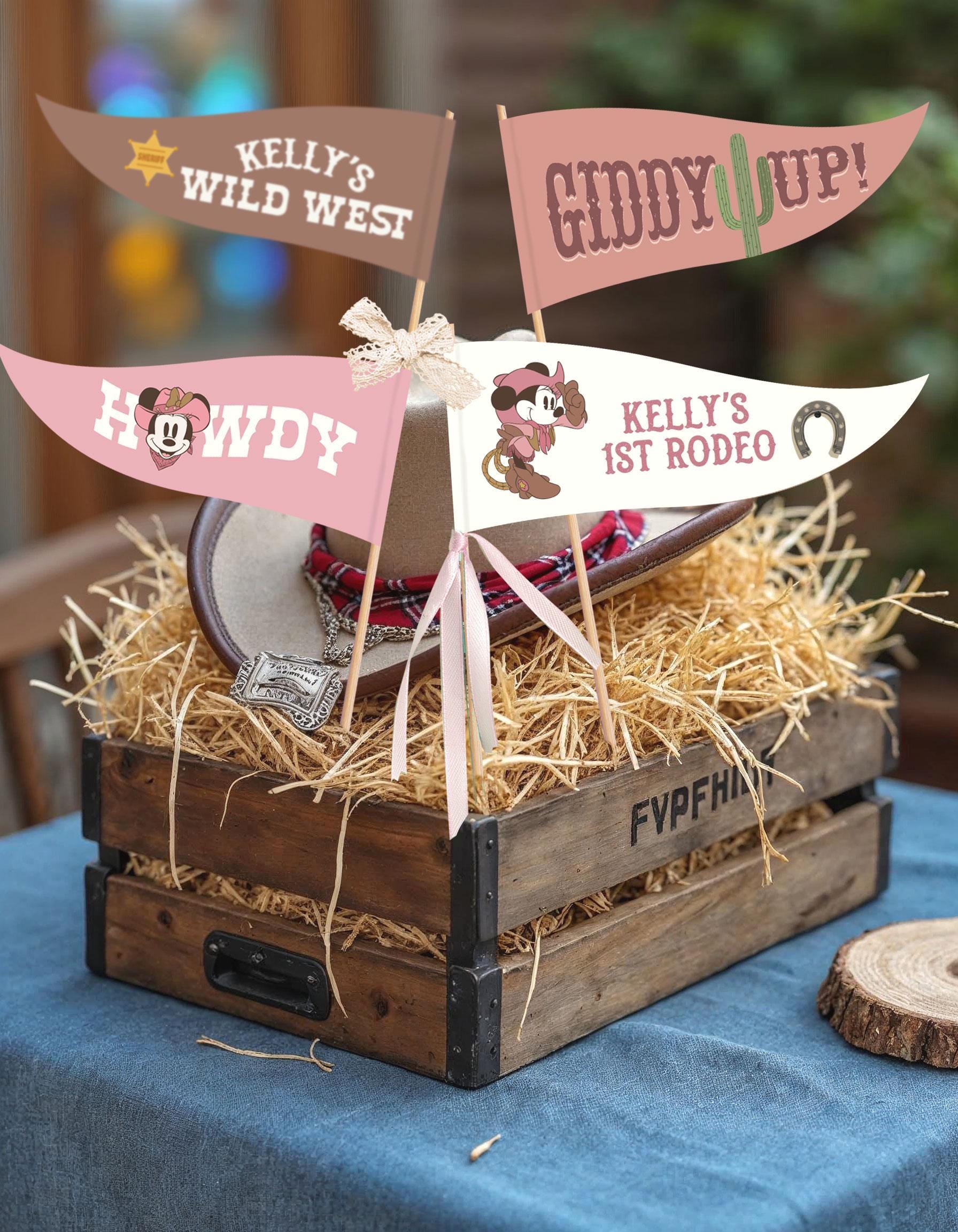 Printable Minnie Rodeo Birthday Pennants, Minnie Cowgirl Birthday ...