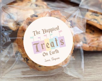 Happiest Treats On Earth Favor Tag, Disneyland Birthday Gift Tag, Mickey Birthday, Minnie Baby Shower, Digital, Printable