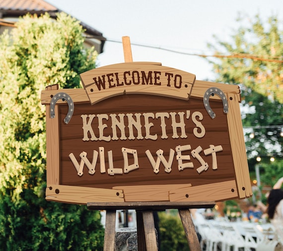 Welcome to the Wild West Sign, Cowboy Birthday Welcome Sign
