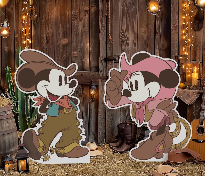 Printable Cowboy Mickey & Cowgirl Minnie Cutout, Rodeo Birthday Party ...
