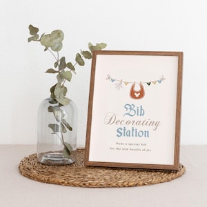 Printable Bib Decorating Station, Disneyland Baby Shower Sign, Happiest Baby Shower On Earth, Mickey Baby Shower, Digital file