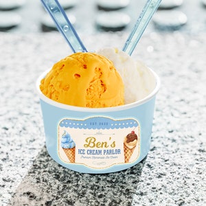 Adesivo per gelateria stampabile, etichetta della vasca da gelato, file digitale