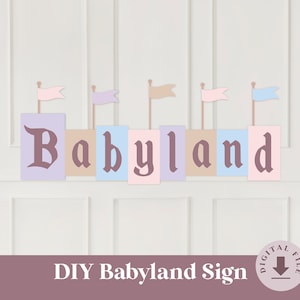 Printable Babyland Party Sign, Disneyland Baby Shower Party Decoration, Digital file