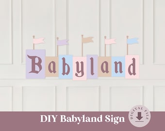 Printable Babyland Party Sign, Disneyland Baby Shower Party Decoration, Digital file