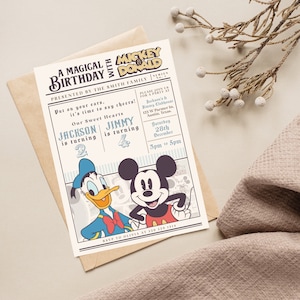 Mickey & Donalds Birthday Invitation, Disneyland Birthday Invitation, Mickey Boy Birthday, Donald Birthday, Digital, Printable