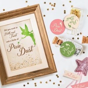 Printable Pixie Dust Party Favor, Pixie Dust Tag, Neverland Party Decoration, Never Grow Up Birthday, Peter Pan Birthday, Digital file