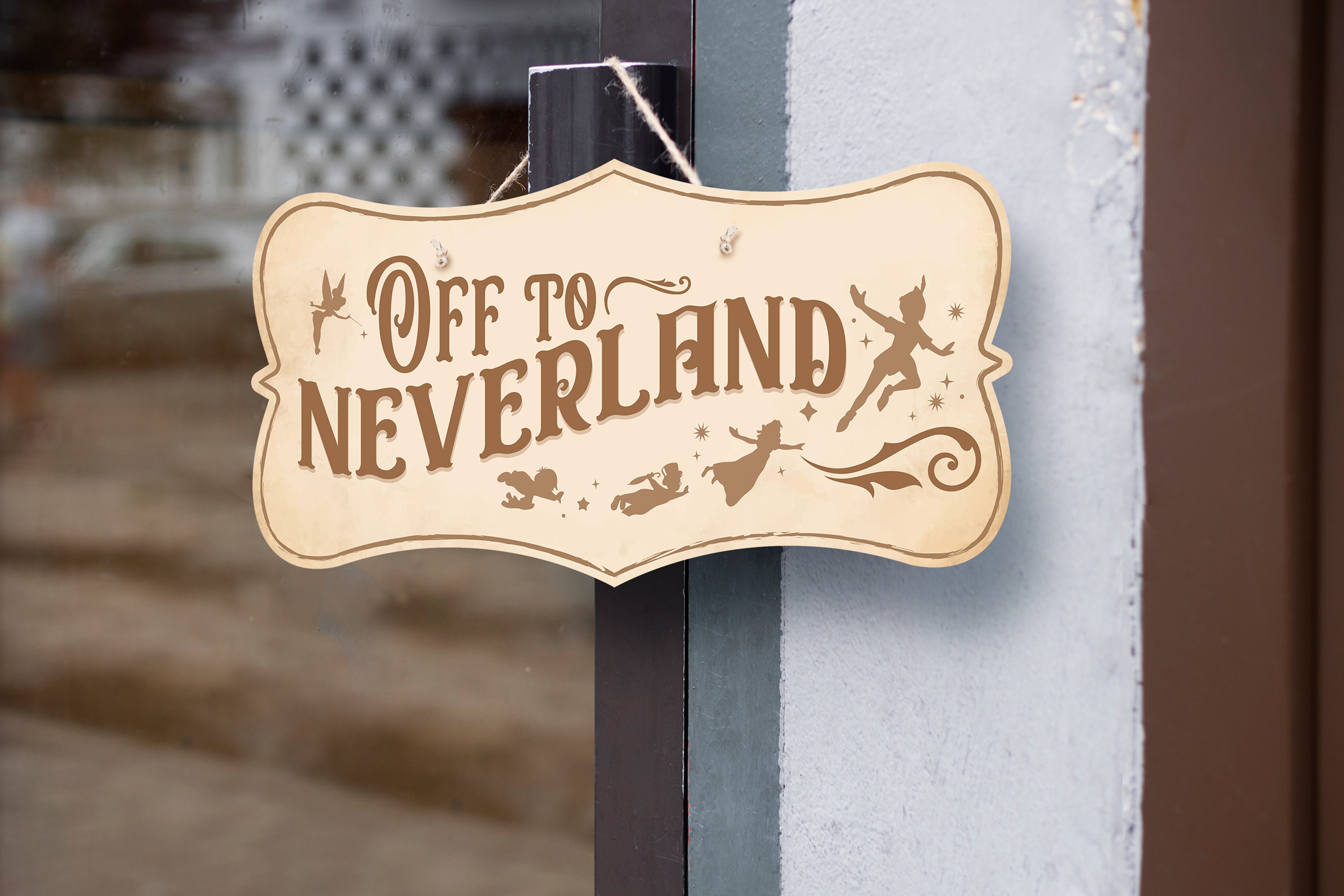 Printable Off to Neverland Sign, Peter Pan Birthday Party Decoration,  Tinker Bell Party, Neverland Baby Shower, Digital file
