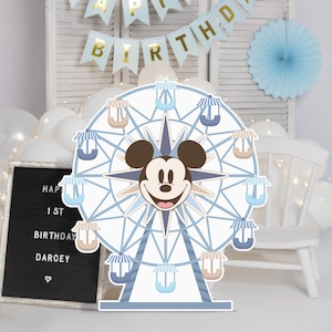 Printable Mickey Ferris Wheel Cutout, Disneyland Birthday Party Stand Up Prop, Mickey Baby Shower Party Decoration, Digital file