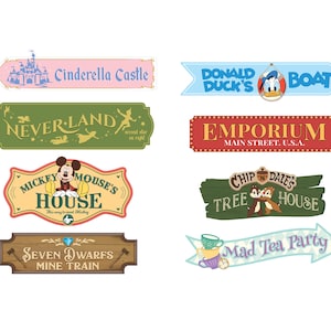 Disneyland Party Directional Sign Mickey Birthday Princess - Etsy