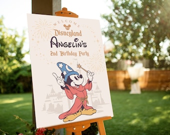 Signo de bienvenida de cumpleaños mágico de Mickey imprimible, signo de cumpleaños de Mickey, perfecto para cualquier fiesta o evento de cumpleaños temático de Disney, archivo digital