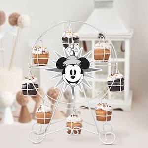 Printable Minnie&#39;s Fun Wheel Label, Minnie Birthday, Disneyland Party Decoration, Digital file