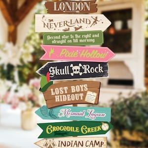 Peter Pan Party Directional Sign, Never Grow Up Birthday, Peter Pan Birthday, Neverland, Magical Party Decoration, Digital file