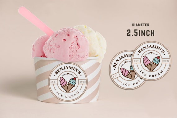 Ice Cream Label, Ice Cream Sticker, Digital file