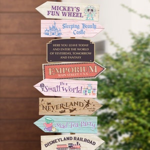 Disneyland Party Directional Sign, Mickey Birthday, Princess Birthday, Magical Party Decoration, Digital file