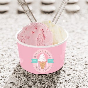 Etichetta gelato, adesivo gelato, file digitale