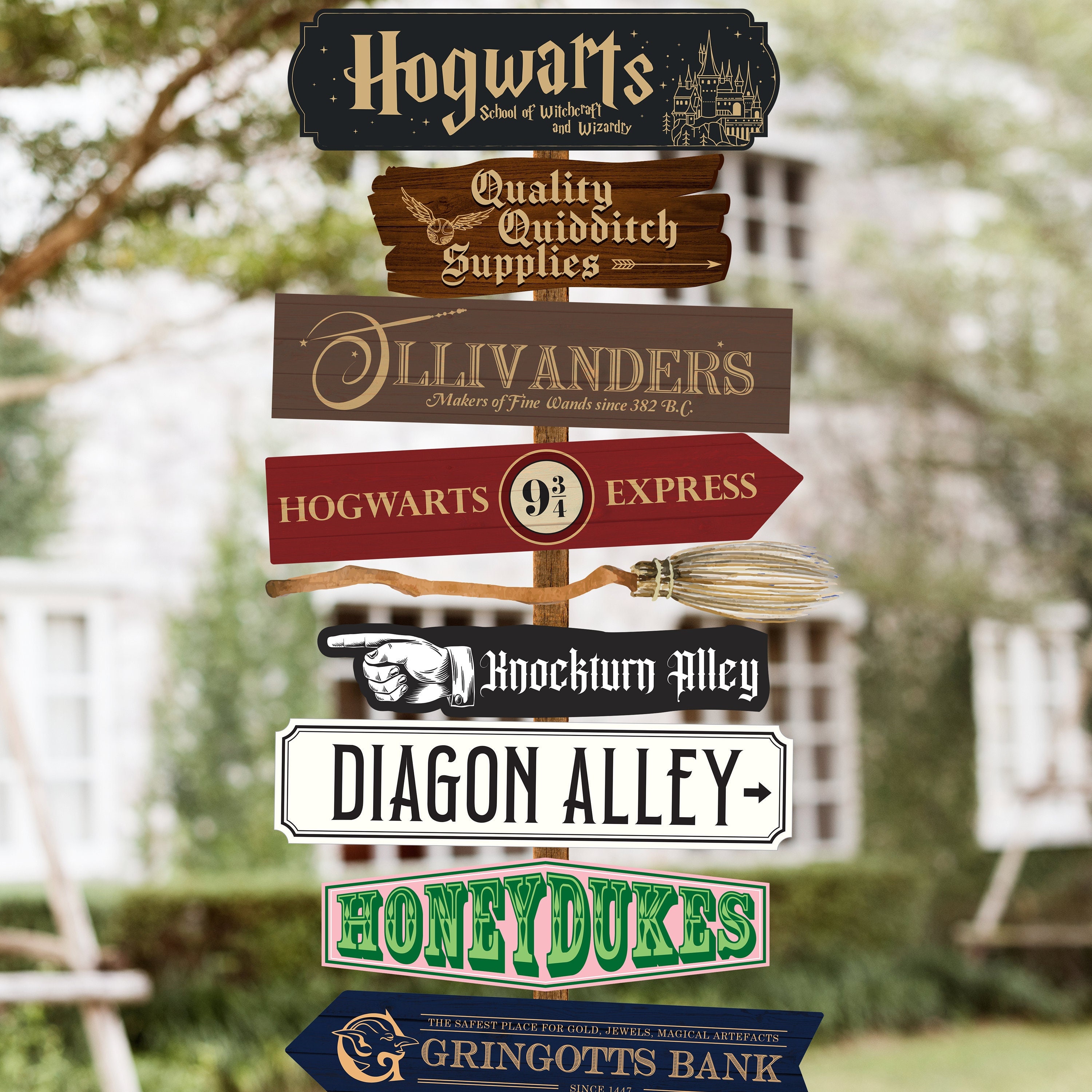 Diagon Alley Shops Signs For Harry Potter Party Decor , 53 OFF
