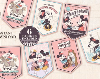 Printable Vintage Minnie Banner, Minnie Party Decoration, Minnie Baby Shower, Disneyland Party Decoration, Digital file