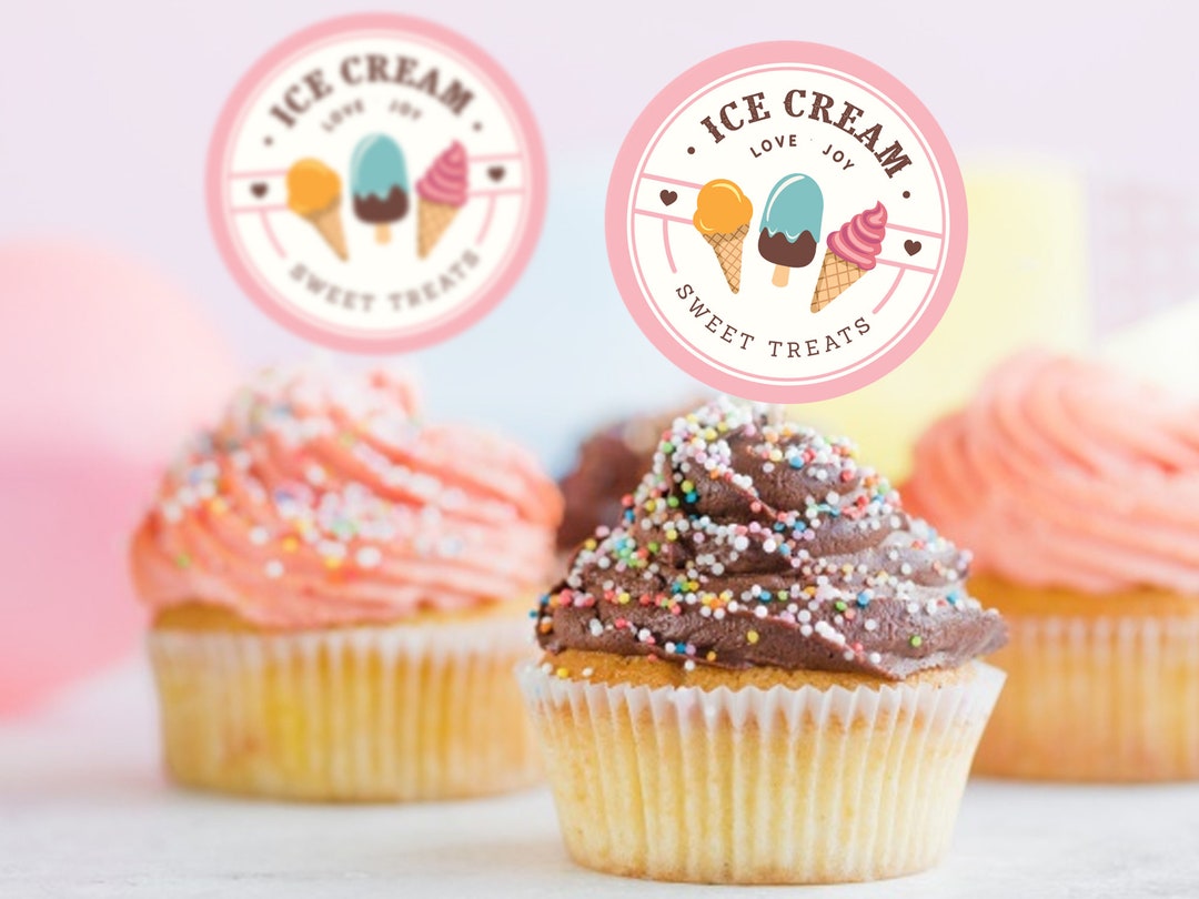 Ice Cream Cupcake Topper • Printable • Digital File - Etsy