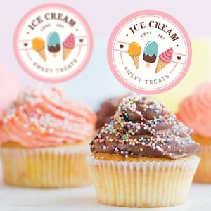 Ice Cream Cupcake Topper • Printable • Digital File