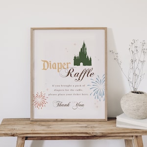 Happiest Baby Shower On Diaper Raffle Sign, Disneyland Baby Shower, Digital, Printable