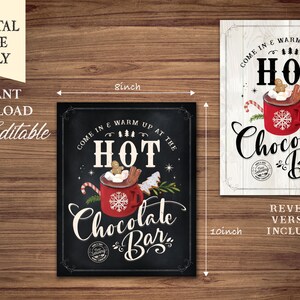 PRINTABLE Hot Chocolate Bar Kit, Hot Cocoa Bar, Hot Chocolate Bar Sign ...
