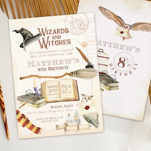 Wizard Invitation, Magical Birthday Invitation, Birthday Party, Invitation, Digital, Printable