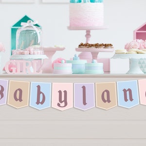 Printable Babyland Party Banner, Disneyland Baby Shower Party Decoration, Digital file