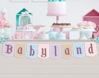 Printable Babyland Party Banner, Disneyland Baby Shower Party Decoration, Digital file